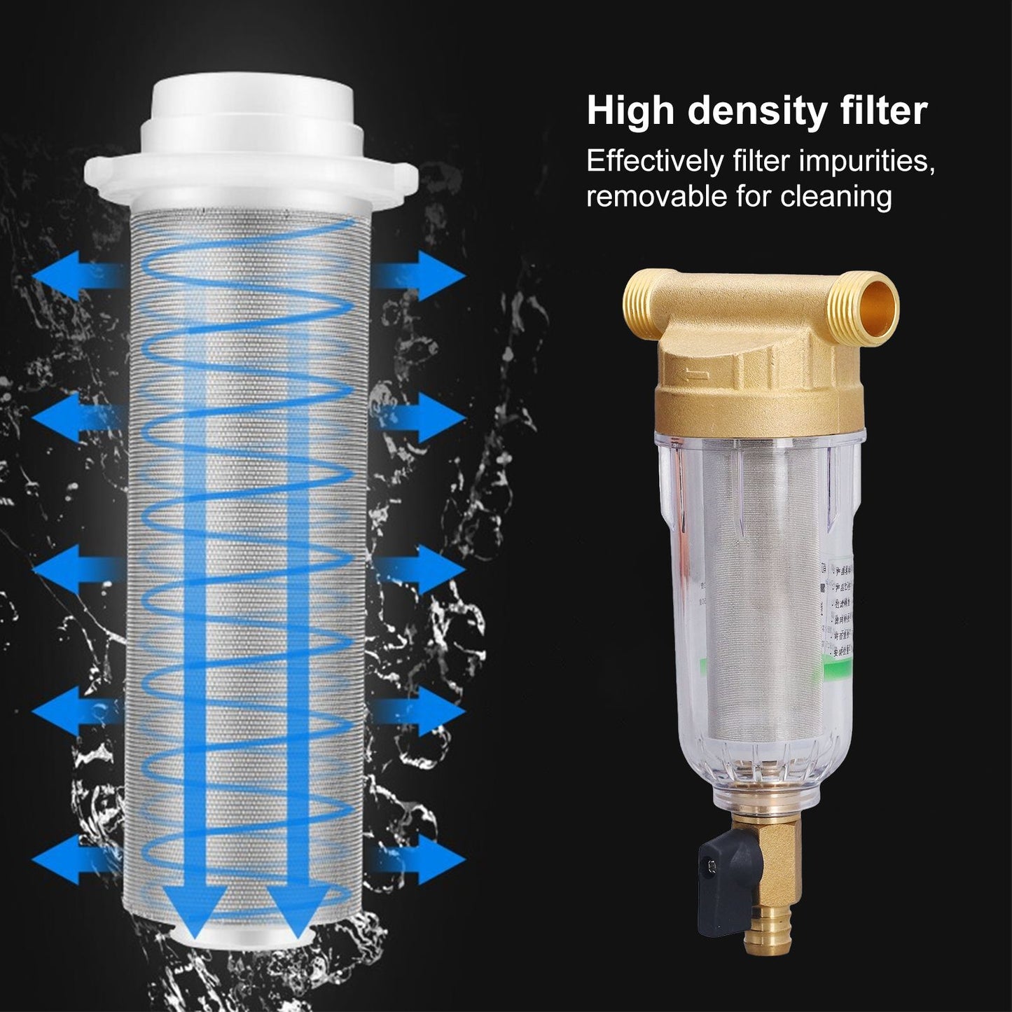 Water System Prefilter G1/2 Male Thread Detachable High Density Sediment Pipe Filter for Automatic Water V1294-YM0523-3111220111111