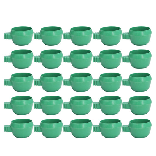 25Pcs Mini Bird Parrots Food Water Bowl Inlay Installation Round Green Parrots Small Food Water Bowl for V1294-YM0523-3111220111311