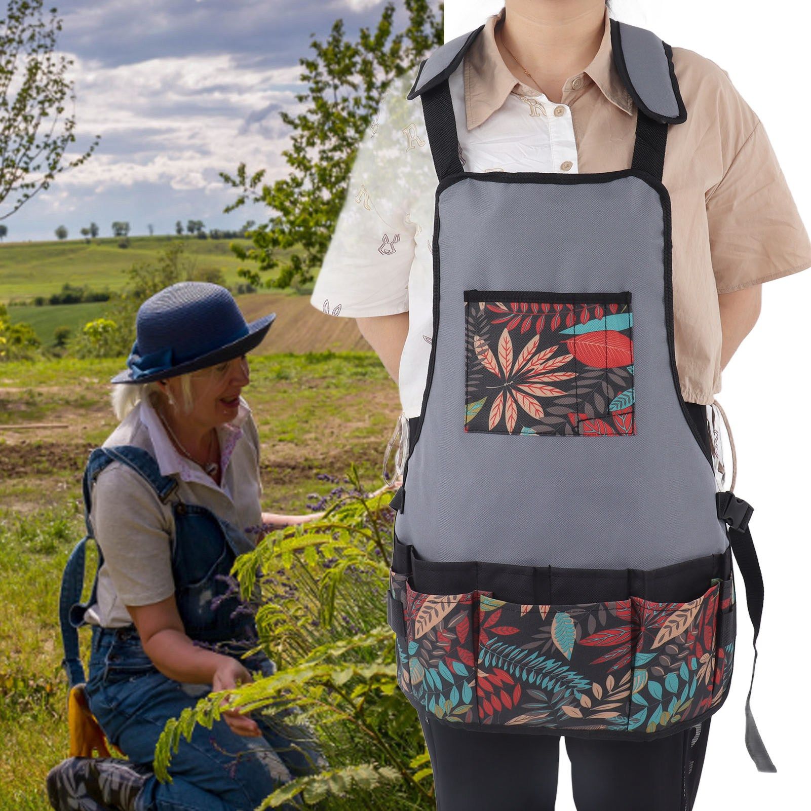 Tool Apron Durable Comfortable Heavy Duty Tool Apron with Pockets for Kitchen Garden V1294-YM0523-3111220112811