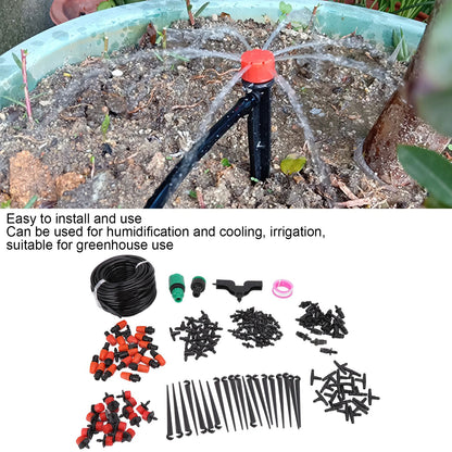 49.2ft Drip Irrigation Kit Adjustable Automatic Atomizing Watering System for Potted Plants Garden Greenhouse V1294-YM0523-3111220113711