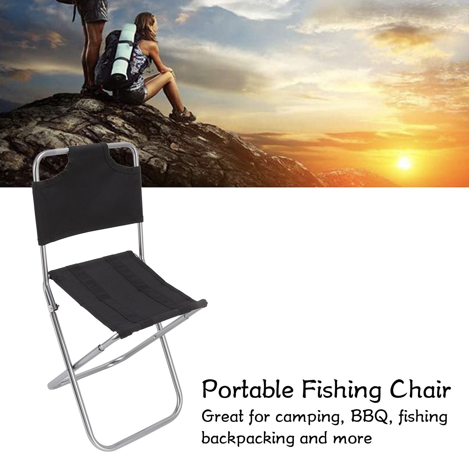 Folding Chair Breathable Fabric Portable Small Backrest Fishing Chair for Camping Barbecue Backpacking V1294-YM0523-3111220114311