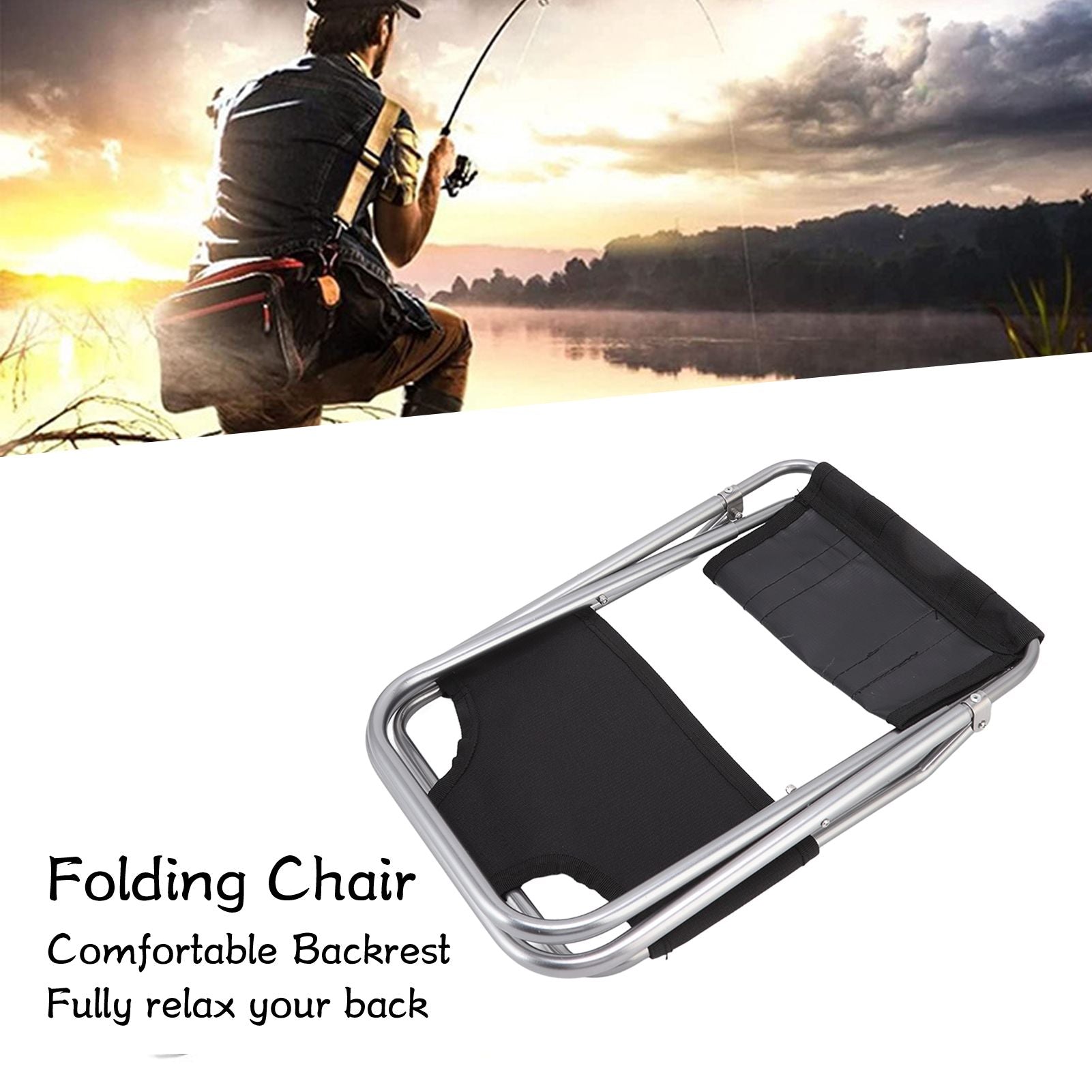Folding Chair Breathable Fabric Portable Small Backrest Fishing Chair for Camping Barbecue Backpacking V1294-YM0523-3111220114311