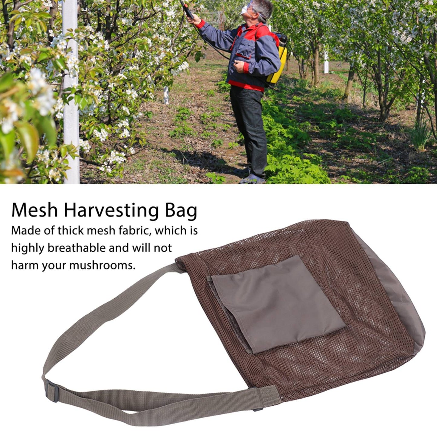 Orchard Fruit Picking Bag Mushroom Hunting Foraging Storage Pouch Large Capacity Foldable Shopping Bag V1294-YM0523-3111220114711