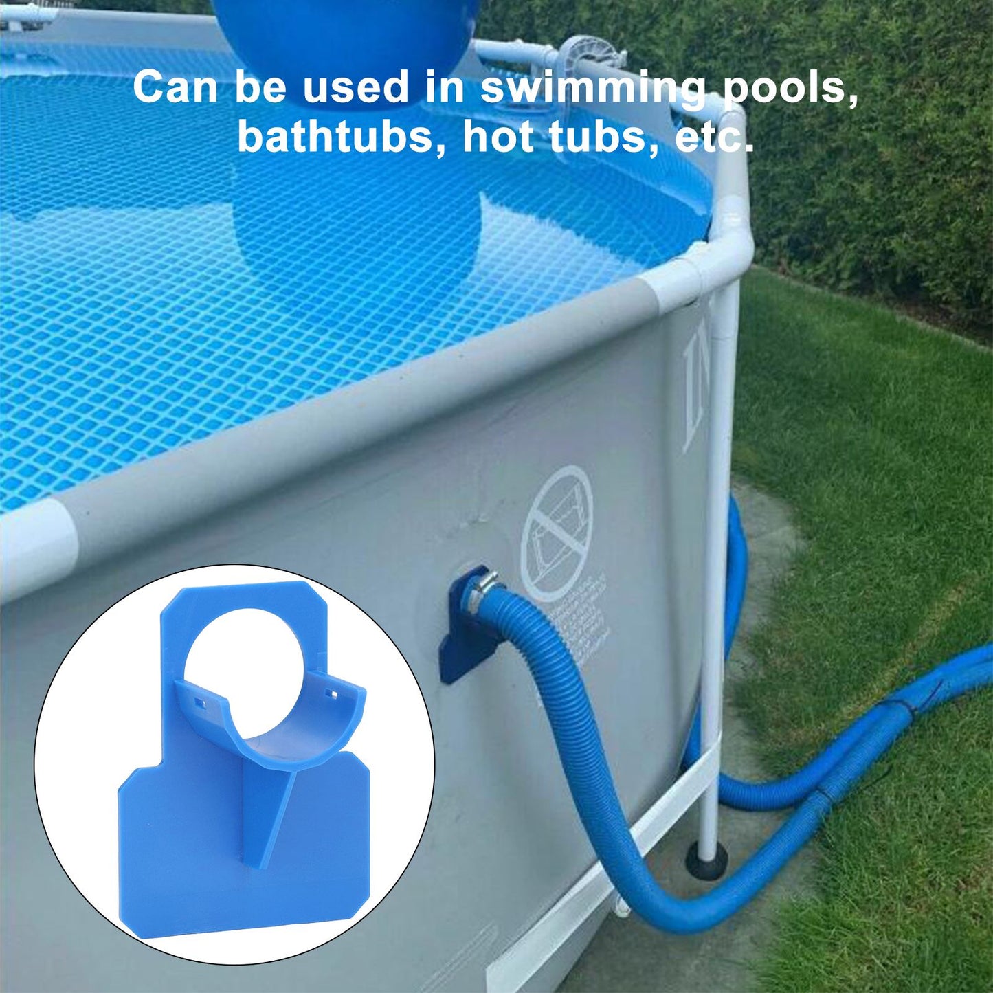 Swimming Pool Pipe Holders Above Ground Pool Hose Support Brackets with Cable Tie and Tape for Hot Tub Blue V1294-YM0523-3111220115711