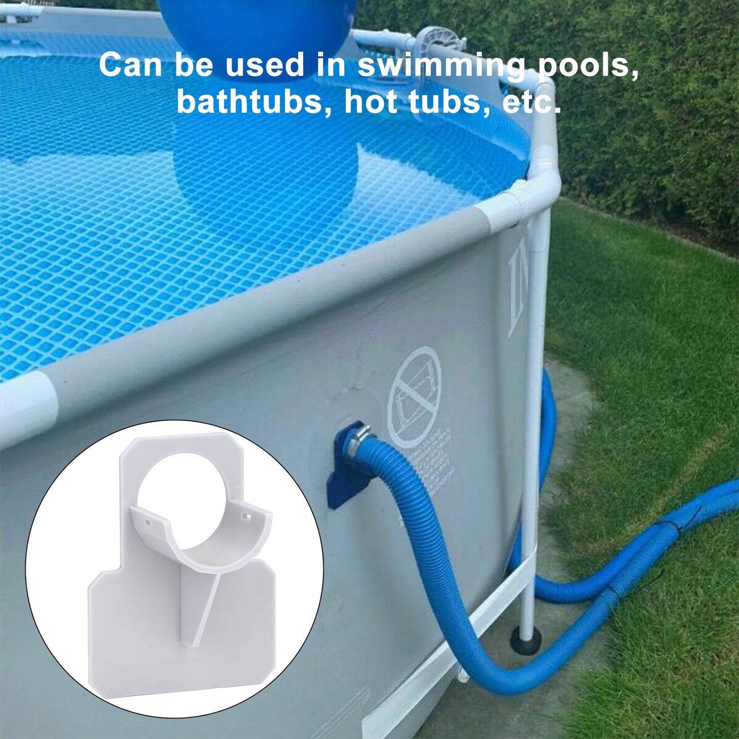 Swimming Pool Pipe Holders Above Ground Pool Hose Support Brackets with Cable Tie and Tape for Hot Tub Gray V1294-YM0523-3111220115712