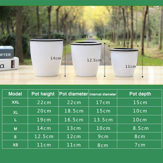 Round Flower Planter Self Absorbing Water PP Resin Flower Pot with Planting Basket Cotton Rope M7 Pot V1294-YM0523-3111220116014