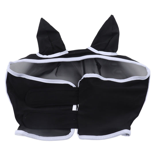 Horse Fly Mask Breathable Comfortable Soft Fine Mesh Design Horse Face Mask Horse Supplies with Ears Black V1294-YM0523-3111220116511