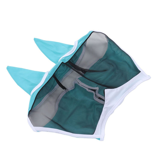 Horse Fly Mask Breathable Comfortable Soft Fine Mesh Design Horse Face Mask Horse Supplies with Ears Blue V1294-YM0523-3111220116512
