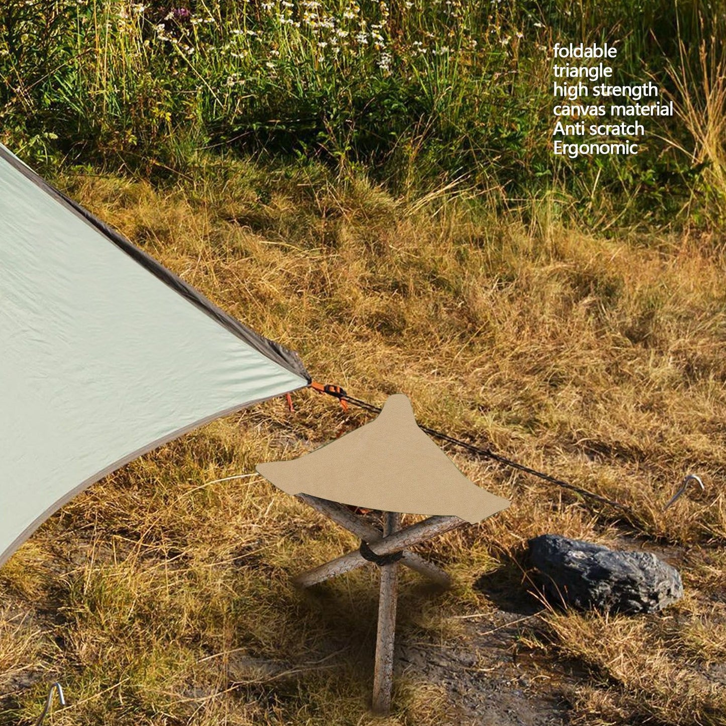 Tripod Stool Cloth Portable Foldable Triangle Stool Cloth Handcraft Anti Scratch Canvas Camping Stool Cloth V1294-YM0523-3111220117312