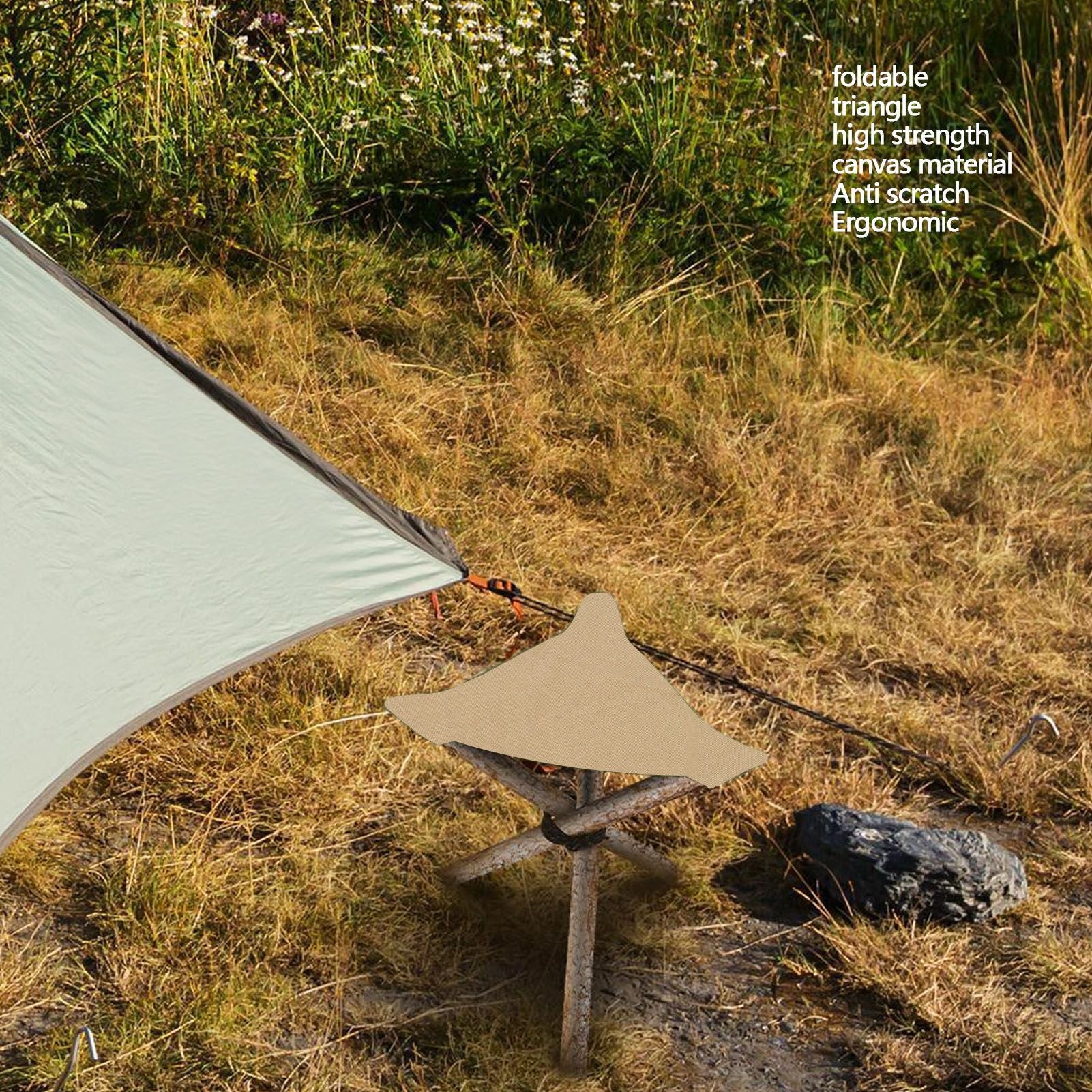 Tripod Stool Cloth Portable Foldable Triangle Stool Cloth Handcraft Anti Scratch Canvas Camping Stool Cloth V1294-YM0523-3111220117312