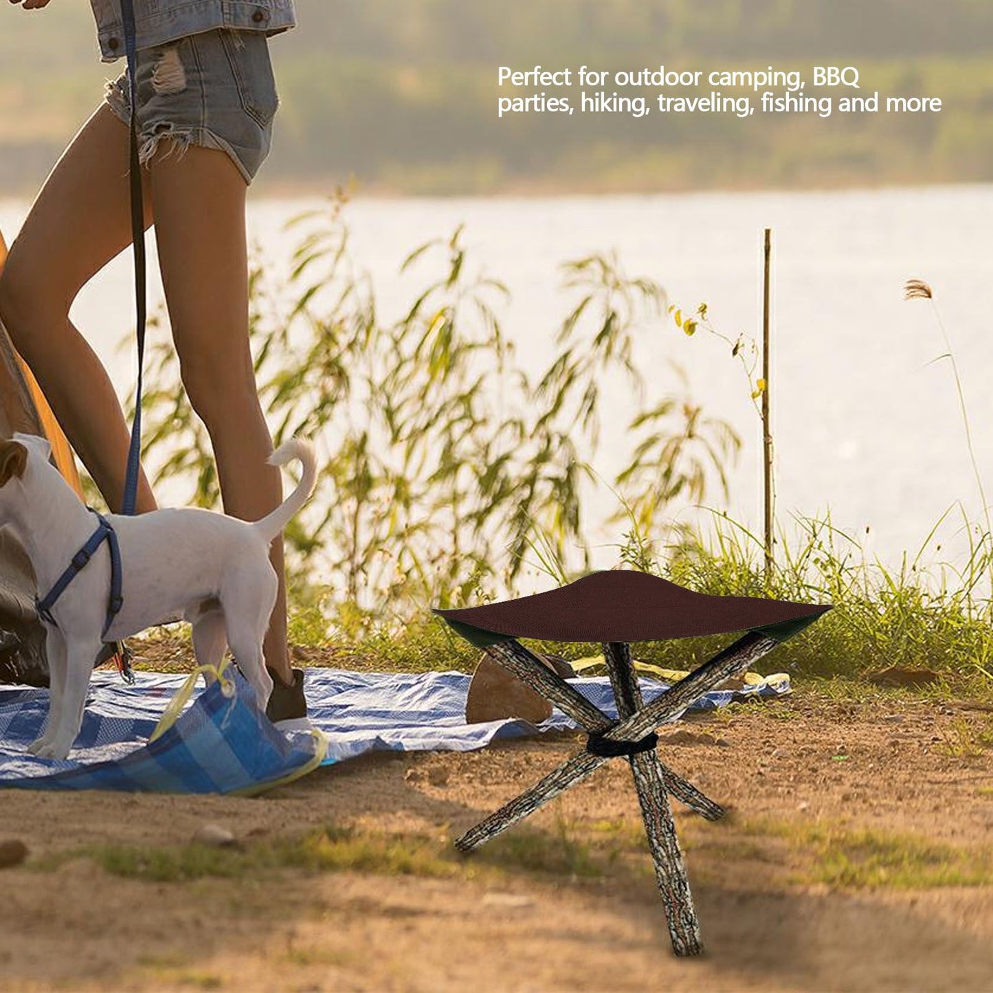 Tripod Stool Cloth Portable Foldable Triangle Stool Cloth Handcraft Anti Scratch Canvas Camping Stool Cloth V1294-YM0523-3111220117314