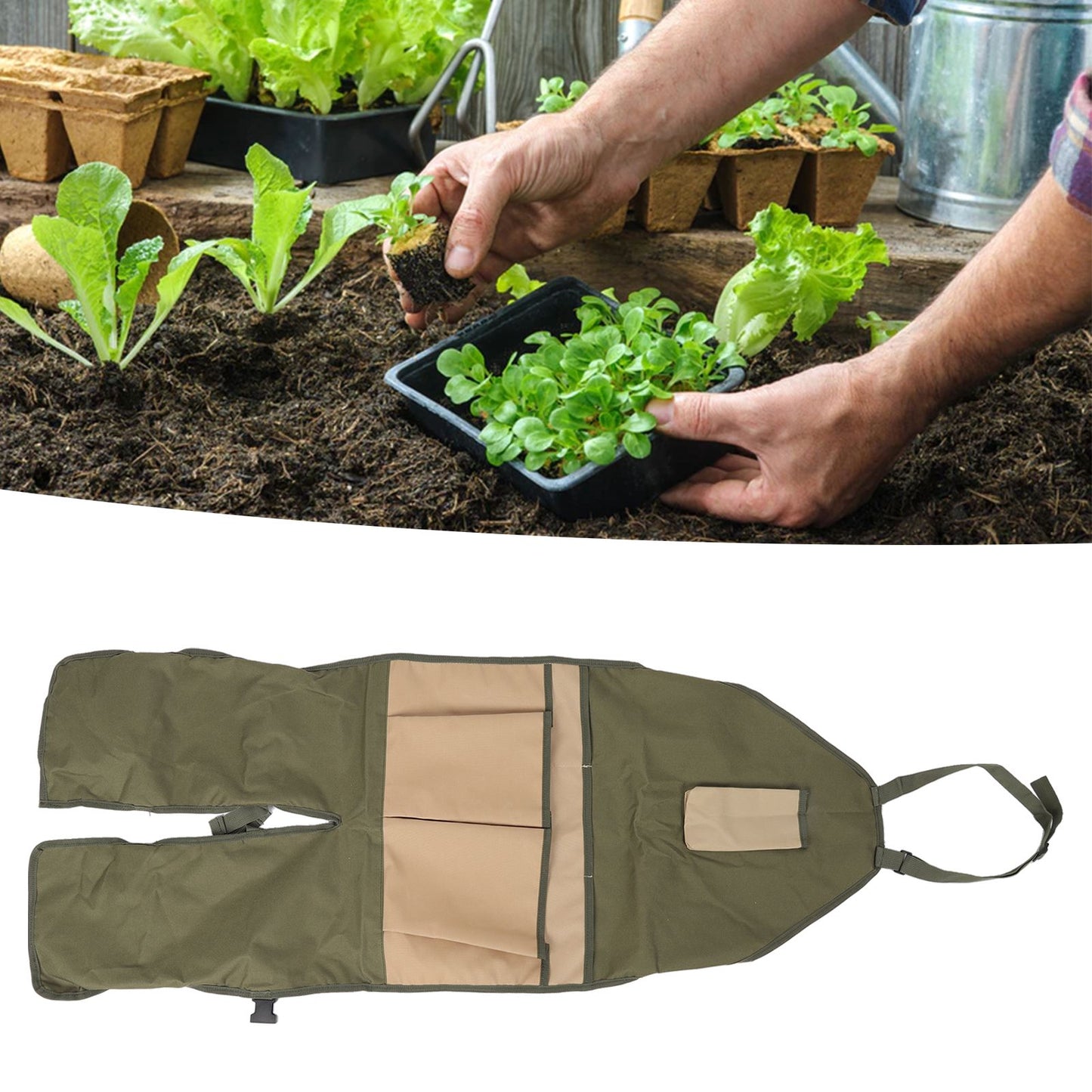 Gardening Apron 600D Oxford Fabric Wear Resistant Durable Adjustable Buckle Work Apron for Garden Yard Farm V1294-YM0523-3111220117511
