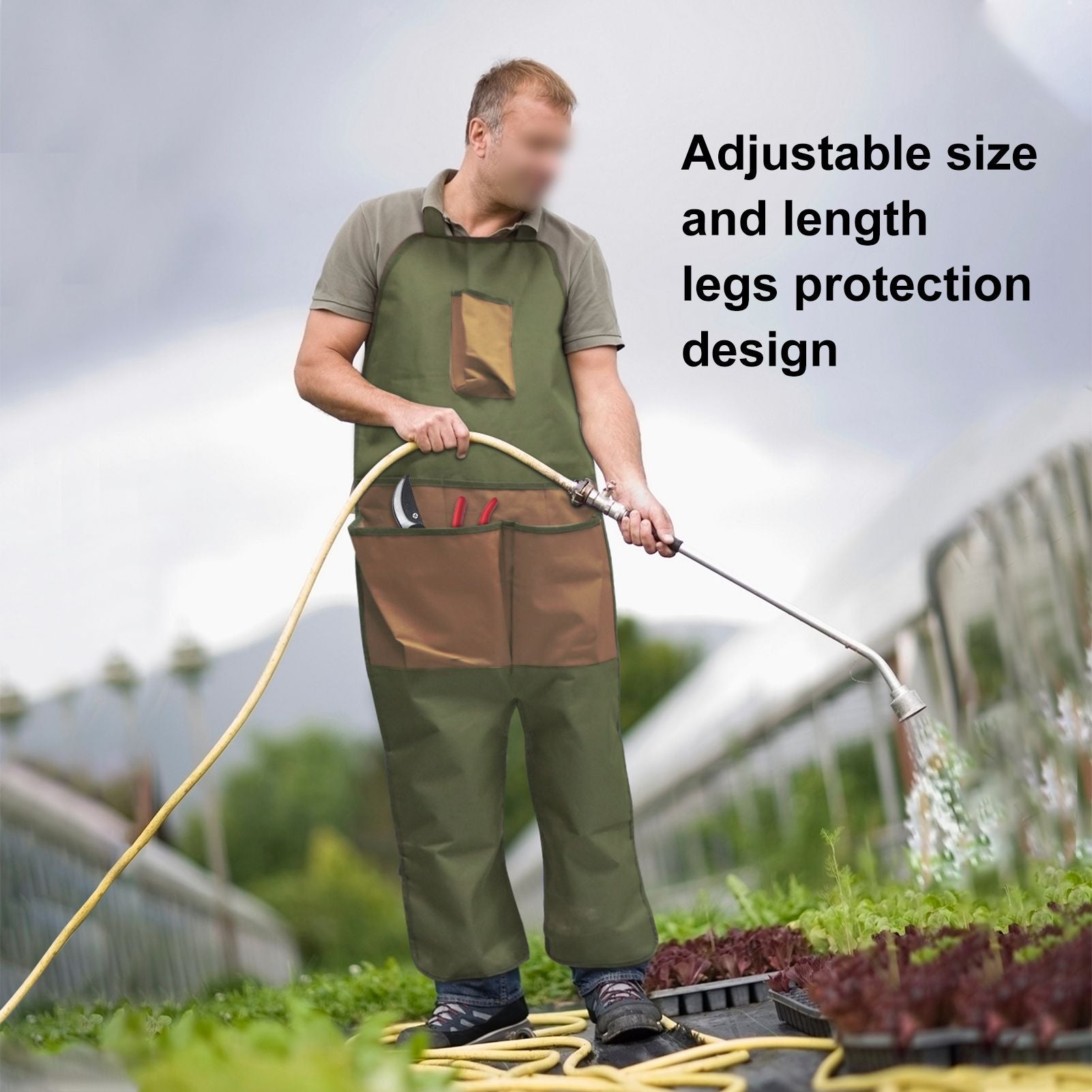 Gardening Apron 600D Oxford Fabric Wear Resistant Durable Adjustable Buckle Work Apron for Garden Yard Farm V1294-YM0523-3111220117511
