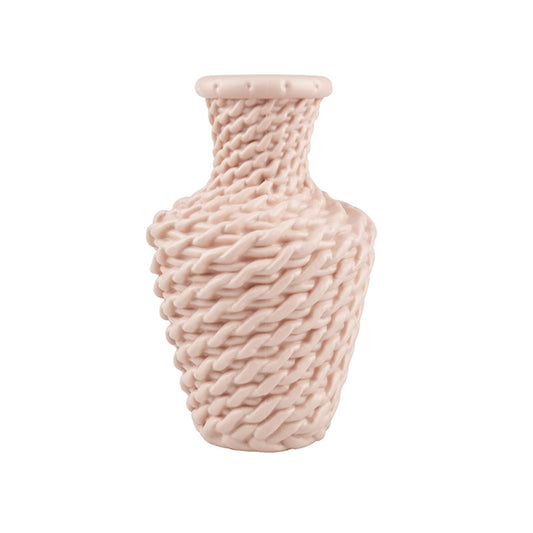 Vase Flower Vase Nordic Style Plastic Flower Decoration Imitation Rattan Vase Dried Wet Flower Container Pink V1294-YM0523-3111220118312