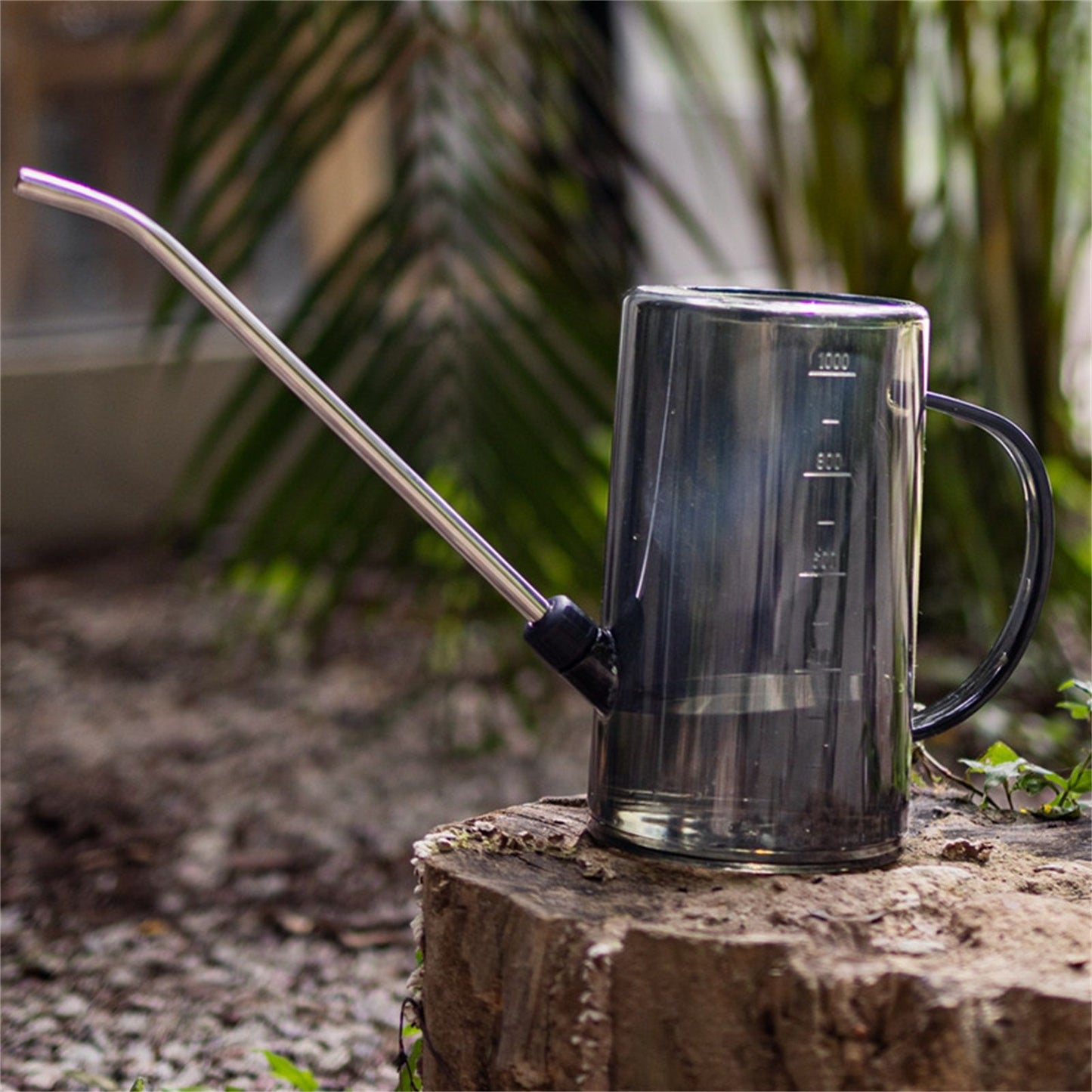 1L Watering Can PP Fully Transparent Indoor Plants Watering Can with Long Spout for Garden Starry Gray V1294-YM0523-3111220119112