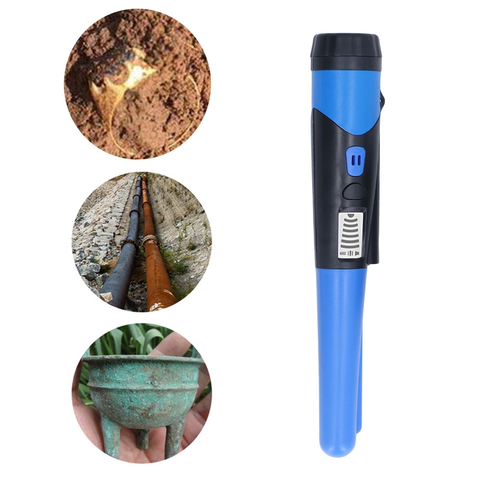 Metal Detector High Sensitivity Metal Detecting Tool with LCD Display and Flashlight Function Blue V1294-YM0523-3111220122711