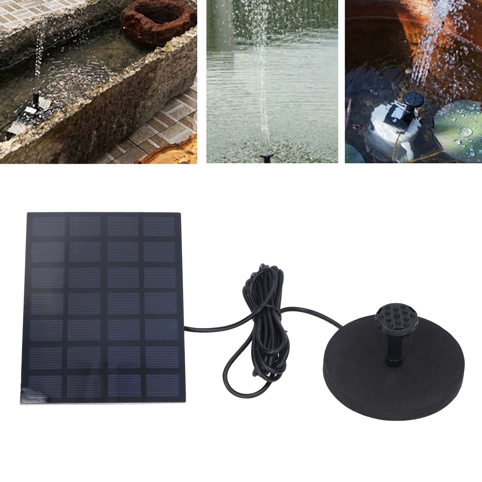 Solar Fountain Multifunctional Solar Powered Floating Fountain for Birdbath Pond Pool Fish Tank 7V 2.5W V1294-YM0523-3111220123511