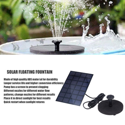 Solar Fountain Multifunctional Solar Powered Floating Fountain for Birdbath Pond Pool Fish Tank 7V 2.5W V1294-YM0523-3111220123511