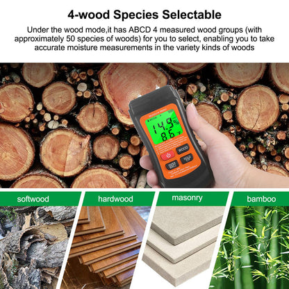Moisture Meter Wood Moisture Detector Intelligent Temperature Humidity Measuring Digital Pin Type Instrument V1294-YM0523-3111220123911