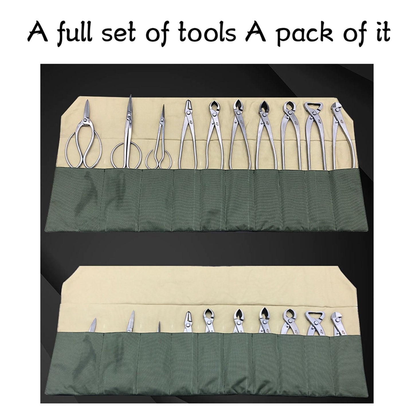 Bonsai Tool Bag Waterproof Canvas Multifunction Durable Compact Bonsai Tool Storage Bag V1294-YM0523-3111220124211