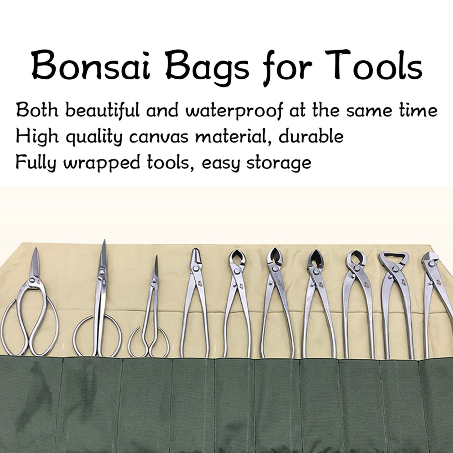 Bonsai Tool Bag Waterproof Canvas Multifunction Durable Compact Bonsai Tool Storage Bag V1294-YM0523-3111220124211