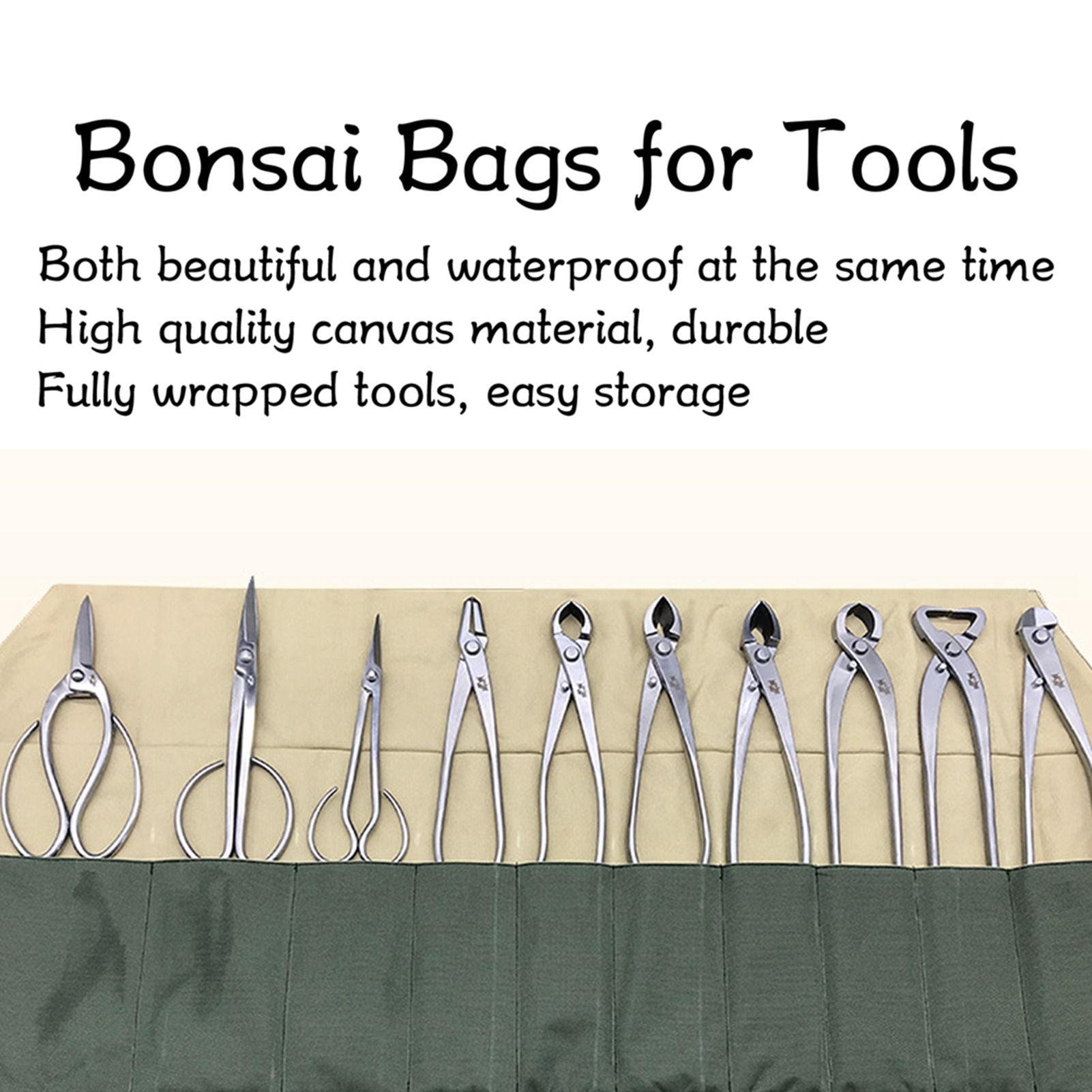Bonsai Tool Bag Waterproof Canvas Multifunction Durable Compact Bonsai Tool Storage Bag V1294-YM0523-3111220124211