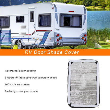 2pcs RV Door Window Cover Shade UV Block Double Layer Composite Fabric RV Door Shade Cover RV Accessories V1294-YM0523-3111220125211