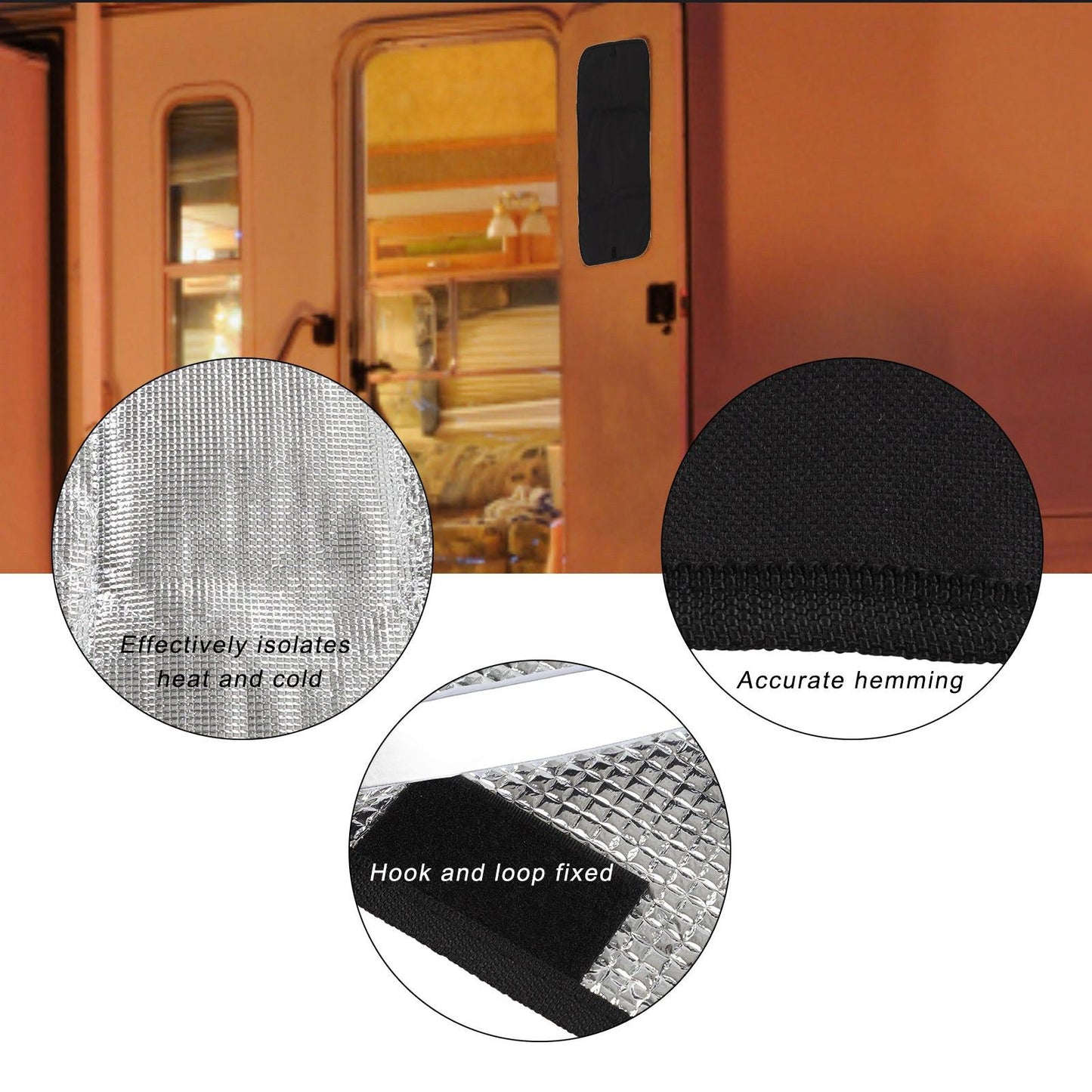 2pcs RV Door Window Cover Shade UV Block Double Layer Composite Fabric RV Door Shade Cover RV Accessories V1294-YM0523-3111220125211