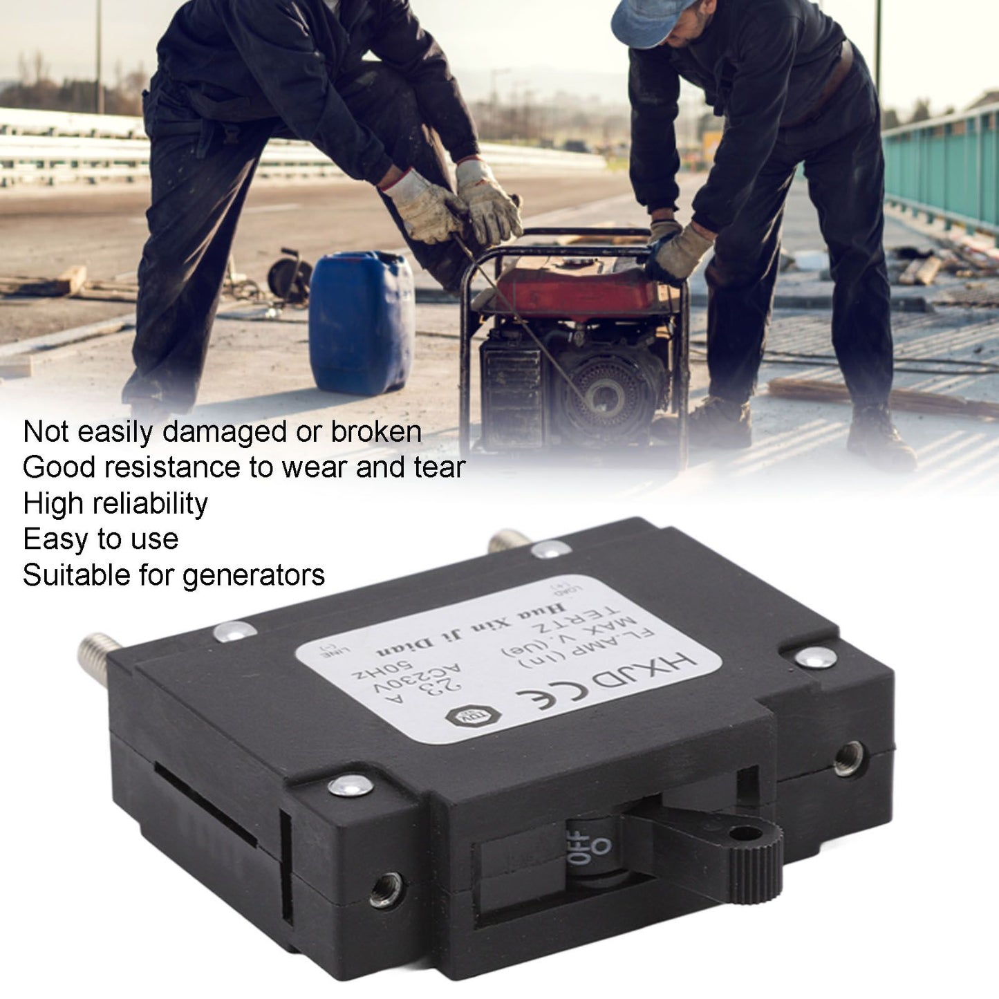 2pcs 23A Circuit Breaker Safety Professional Petrol Generators Circuit Breaker with Switch for Petrol V1294-YM0523-3111220125411