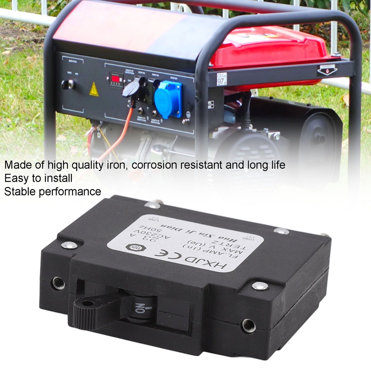 2pcs 23A Circuit Breaker Safety Professional Petrol Generators Circuit Breaker with Switch for Petrol V1294-YM0523-3111220125411
