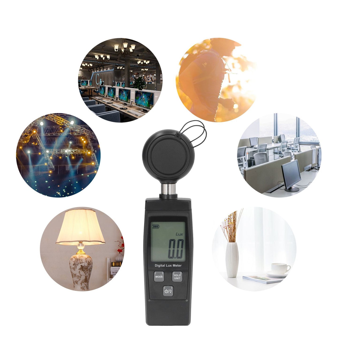 RZ851 Handheld Digital Illuminance Meter Mini Portable Light Meter for Lamps Animal Husbandry Mining V1294-YM0523-3111220126511