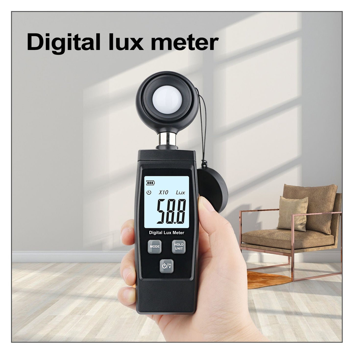 RZ851 Handheld Digital Illuminance Meter Mini Portable Light Meter for Lamps Animal Husbandry Mining V1294-YM0523-3111220126511