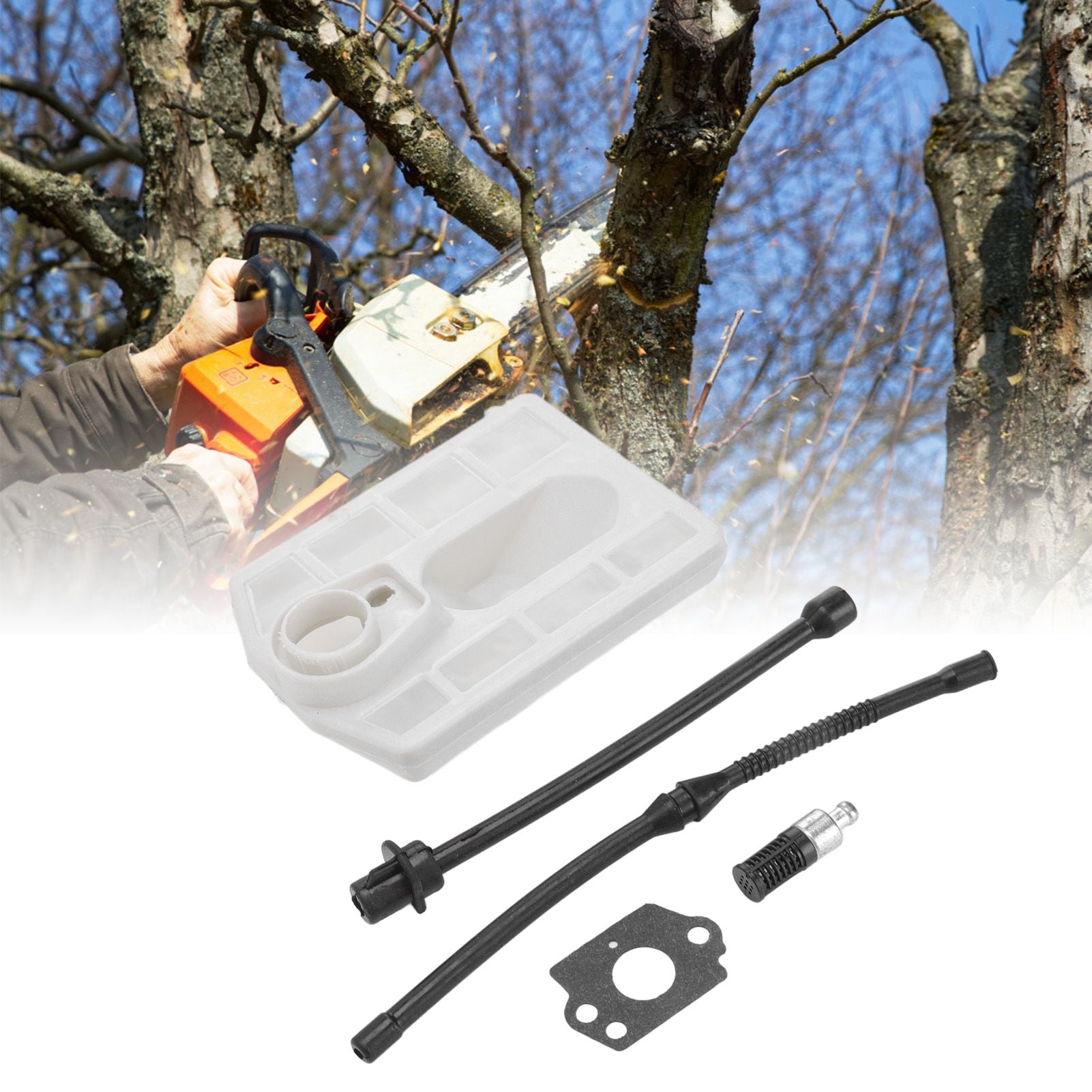 Chainsaw Air Filter Kit Professional Air Filter Washer Oil Hose Kit for 4500 5200 5800 Chainsaw V1294-YM0523-3111220127711