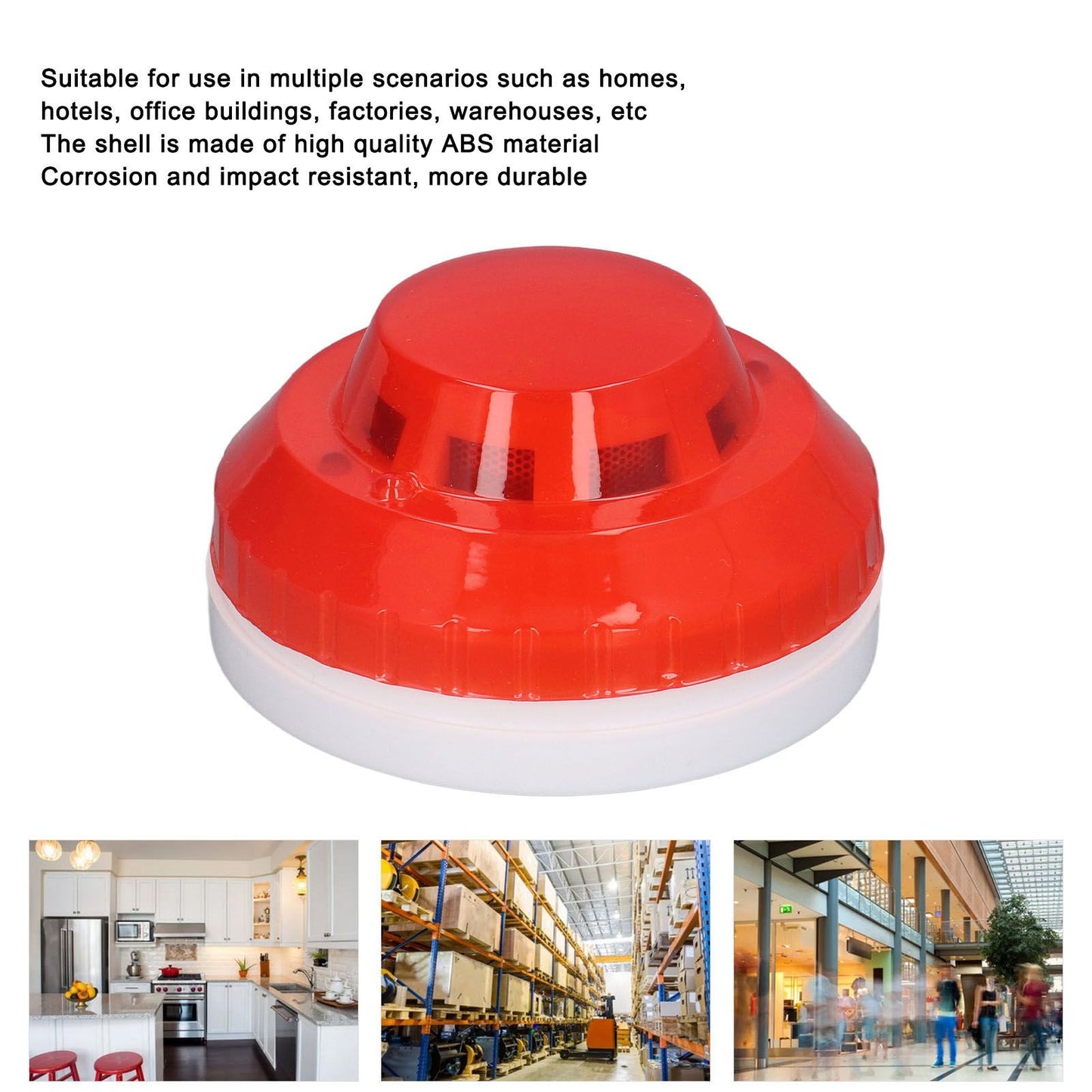 Smoke Detector Photoelectric Prevent Interference Small Wired Fire Alarm for Home Hotel Factory DC 12-24V V1294-YM0523-3111220128011