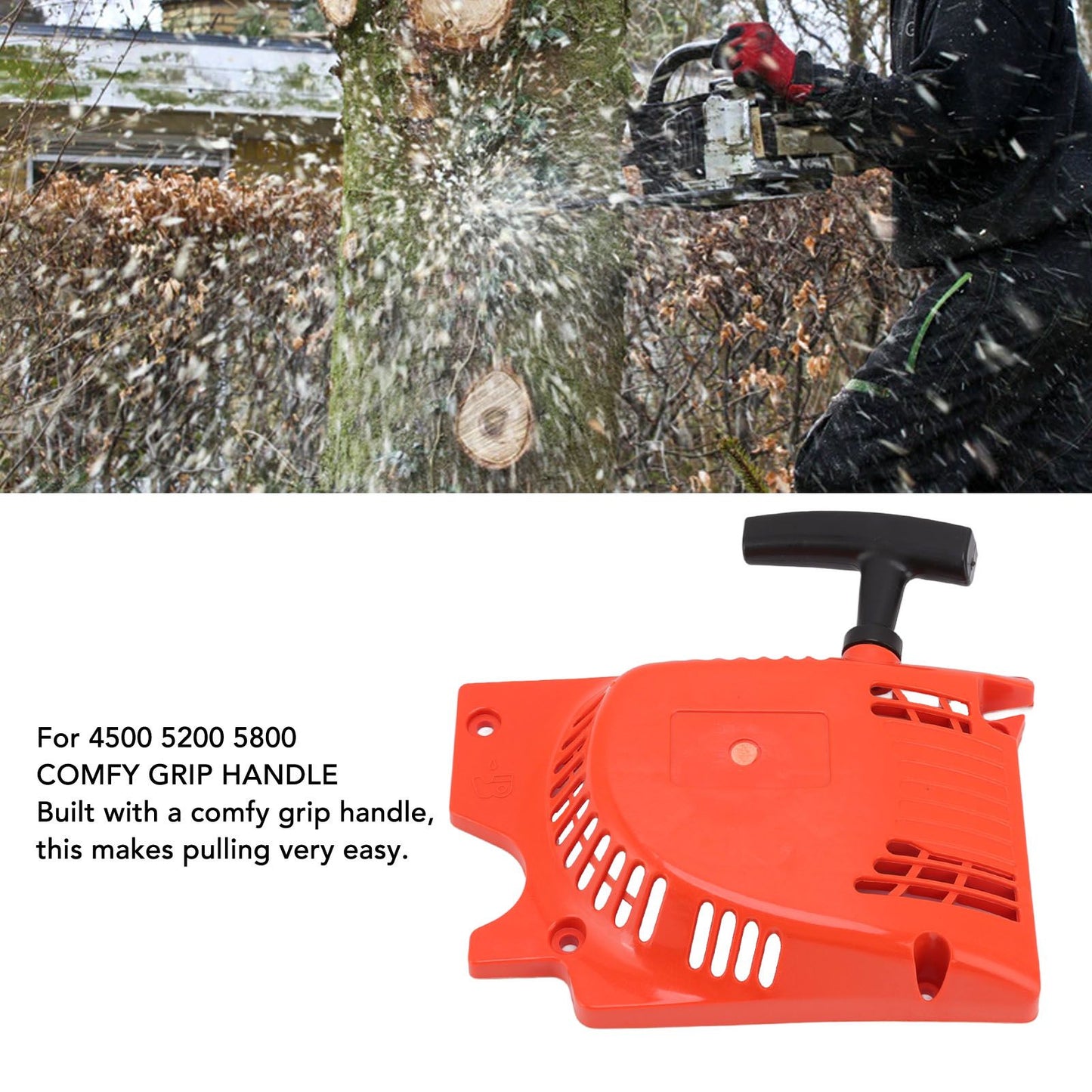 Chainsaw Pull Starter High Hardness Practical Pull Starter Assembly for 4500 5200 5800 V1294-YM0523-3111220129011