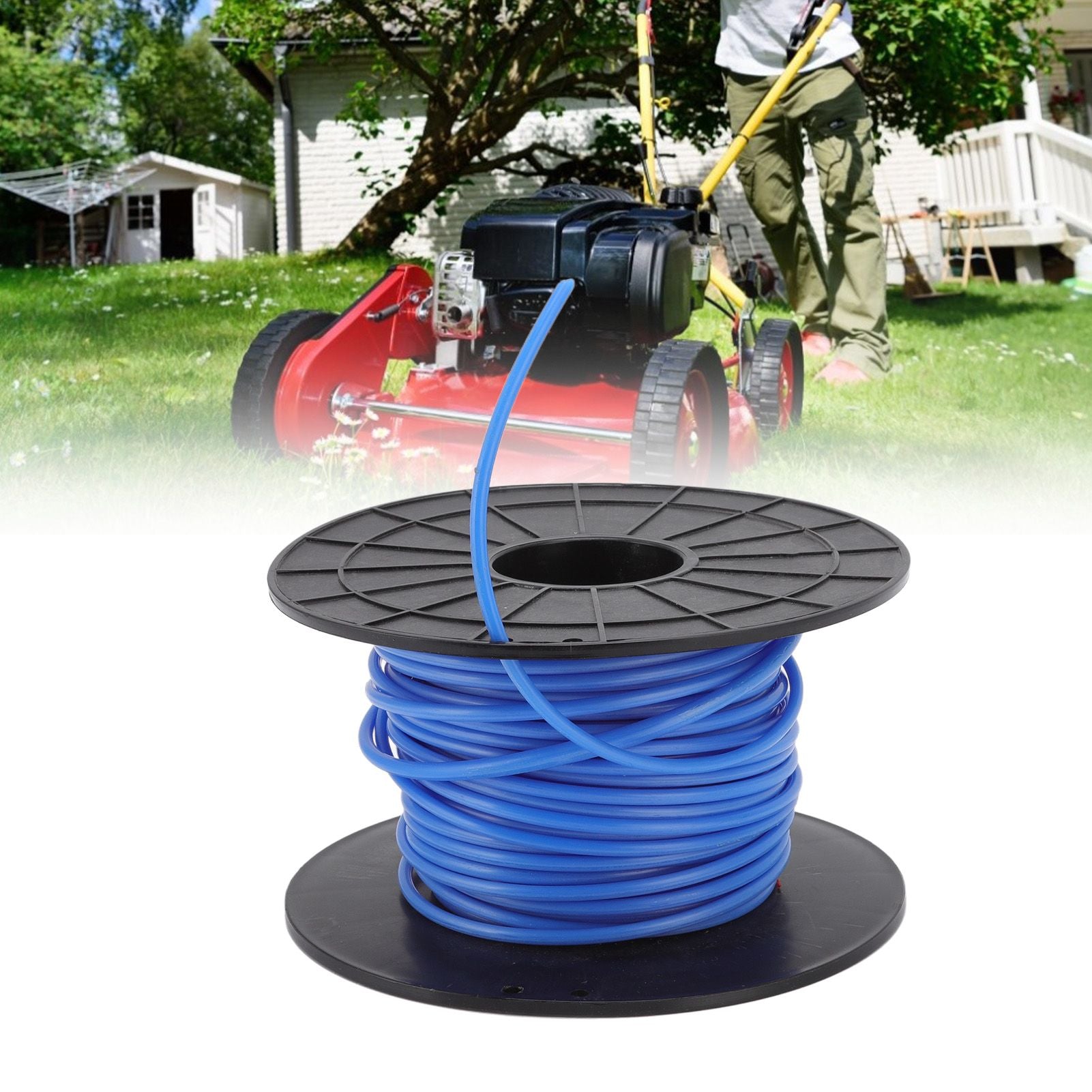Lawn Mower Trimmer Line Round 4mm Thick 30m Long Blue Replacement for Black and Decker V1294-YM0523-3111220130011
