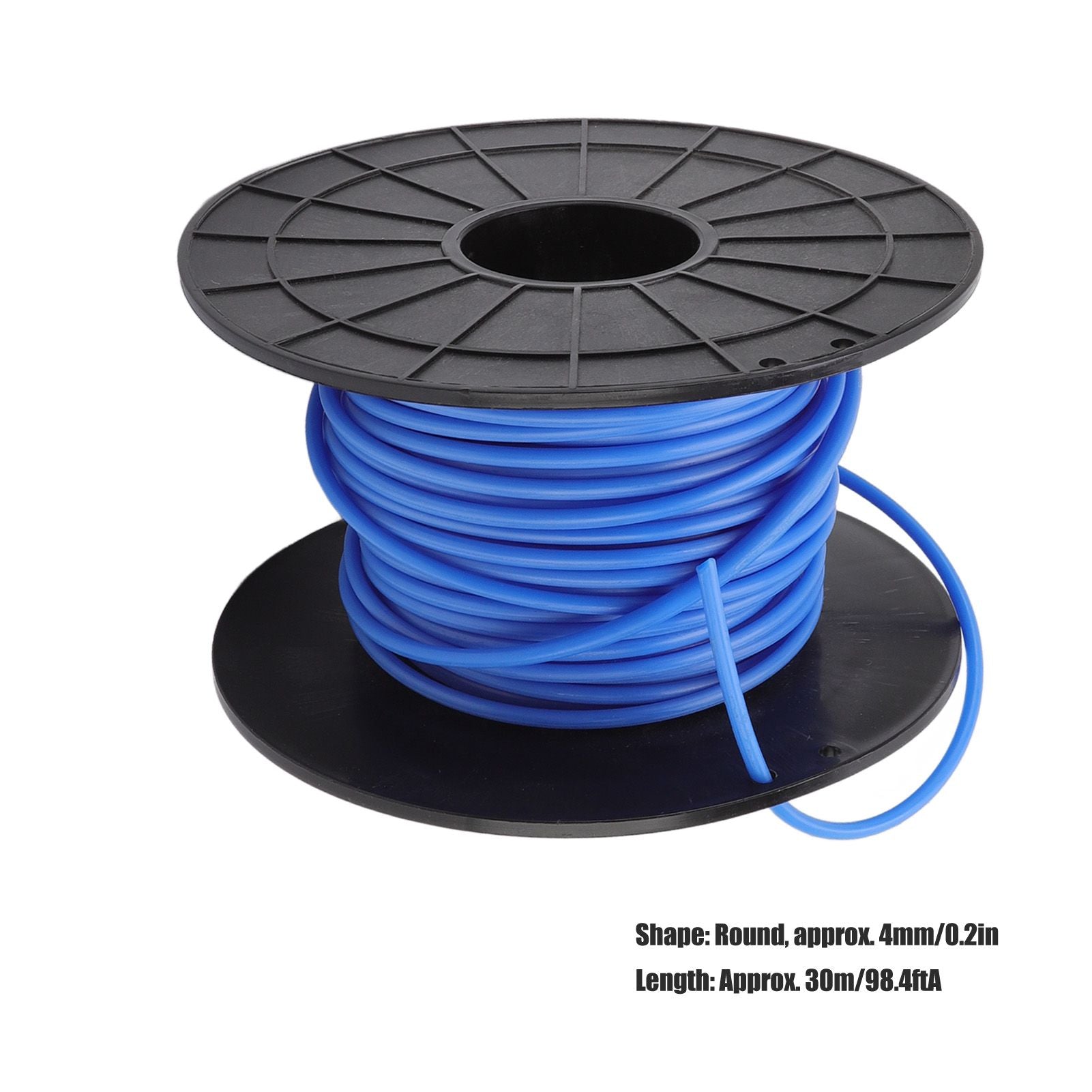 Lawn Mower Trimmer Line Round 4mm Thick 30m Long Blue Replacement for Black and Decker V1294-YM0523-3111220130011