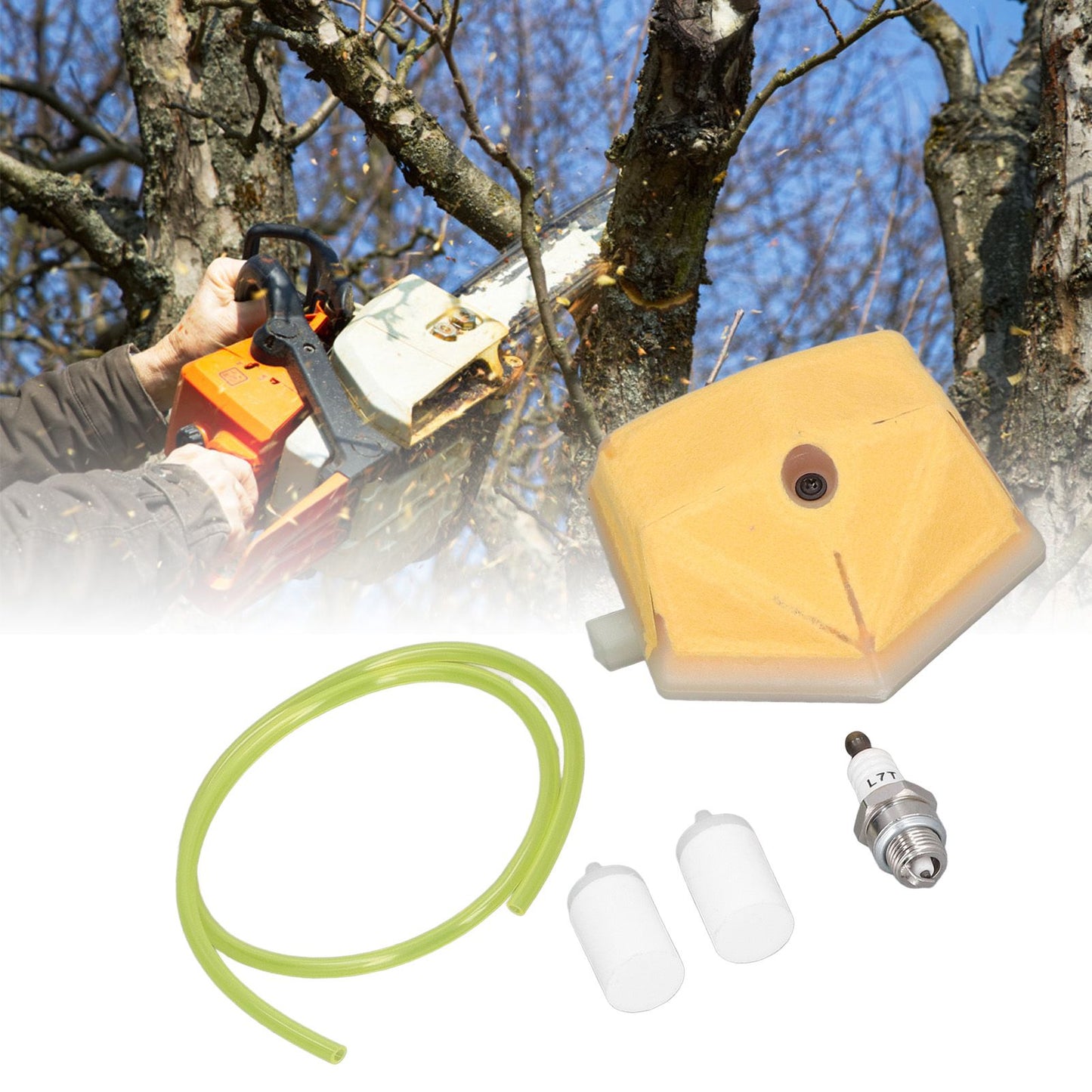 Spark Plug Air Filter Fuel Filter Fuel Line Kit 503-443201 for Husqvarna 51 55 Chainsaw V1294-YM0523-3111220130811