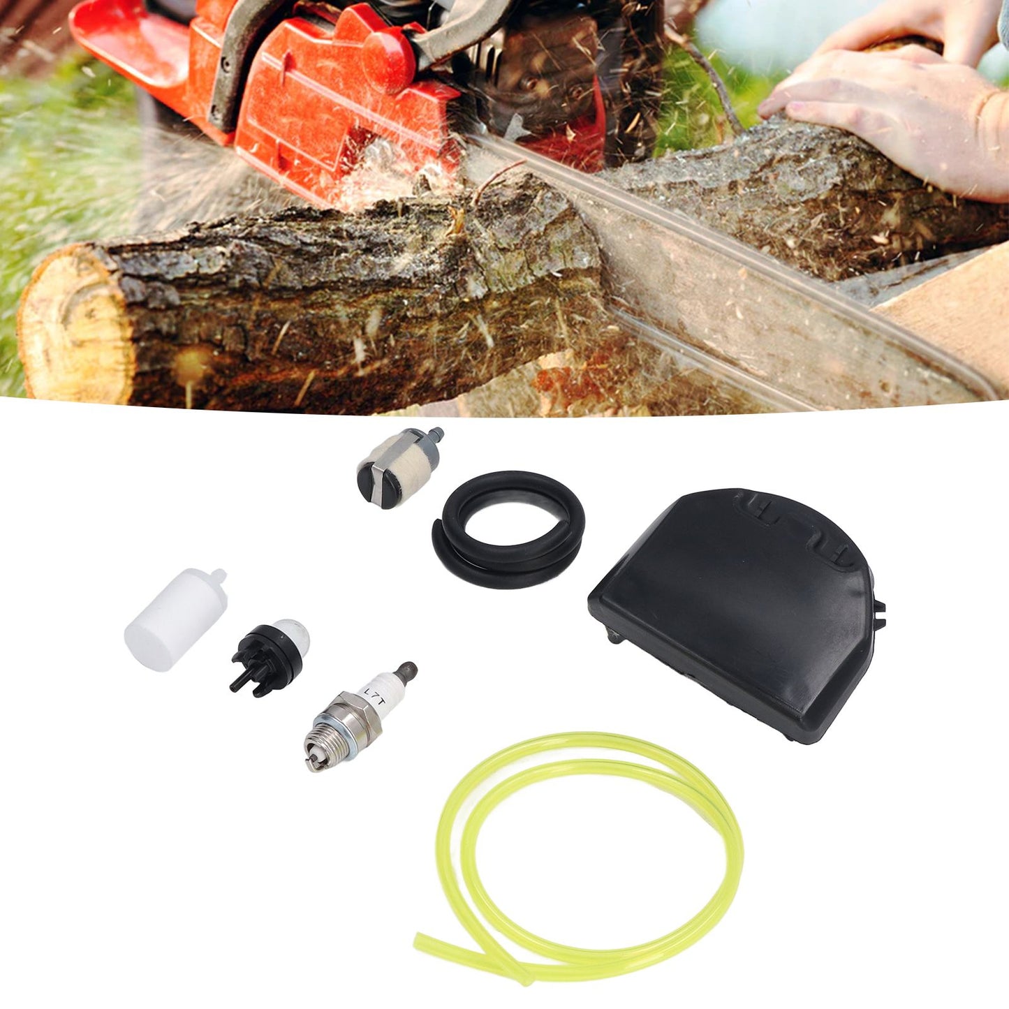 537255701 Air Filter Fuel Line Filter Replacement Kit for Husqvarna 455E 455 Gas Chainsaw V1294-YM0523-3111220131011