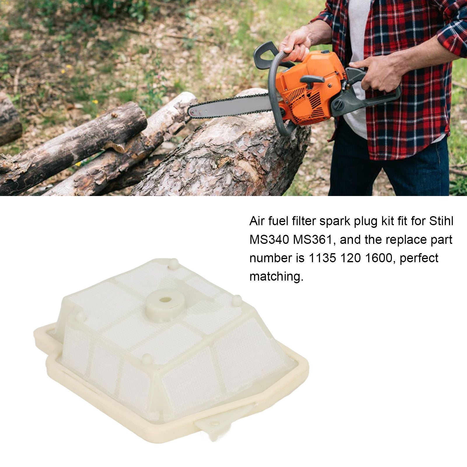 Air Fuel Filter Spark Plug Kit 1135 120 1600 Chainsaw Accessories for Stihl MS340 MS361 V1294-YM0523-3111220131211