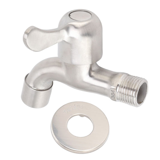 Washing Machine Tub Tap Faucet Stainless Steel Wall Mounted Single Cold Water Tap with Bubbler and Water Valve V1294-YM0523-3111220132211