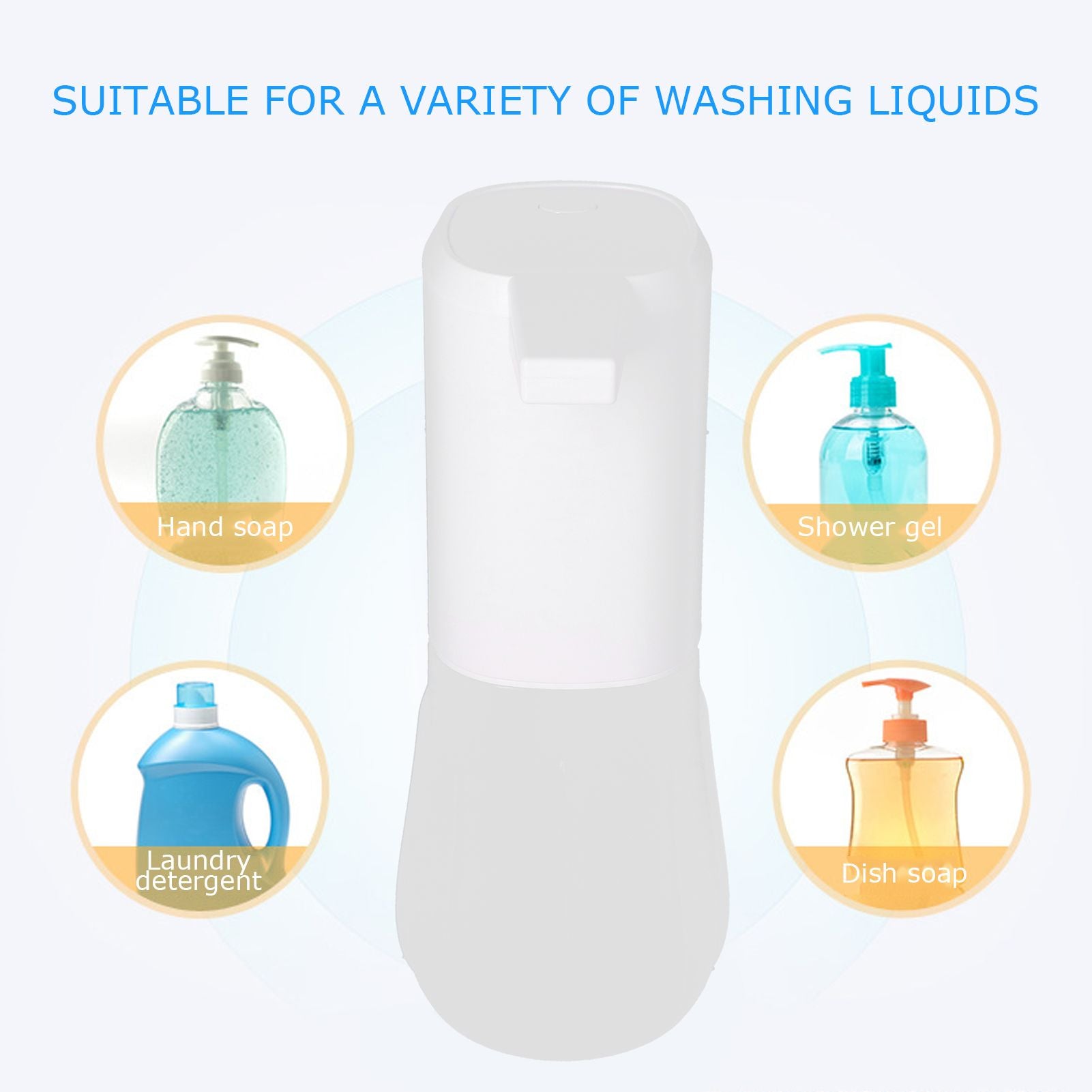 600ml Soap Dispenser Large Capacity Induction Electric Automatic Soap Dispenser for Home BathroomWhite Spray V1294-YM0523-3112210083211