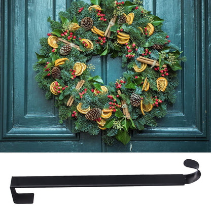 Retractable Door Wreath Hook Adjustable No Punch Door Wreath Hanger Christmas OrnamentBlack V1294-YM0523-3112210097711