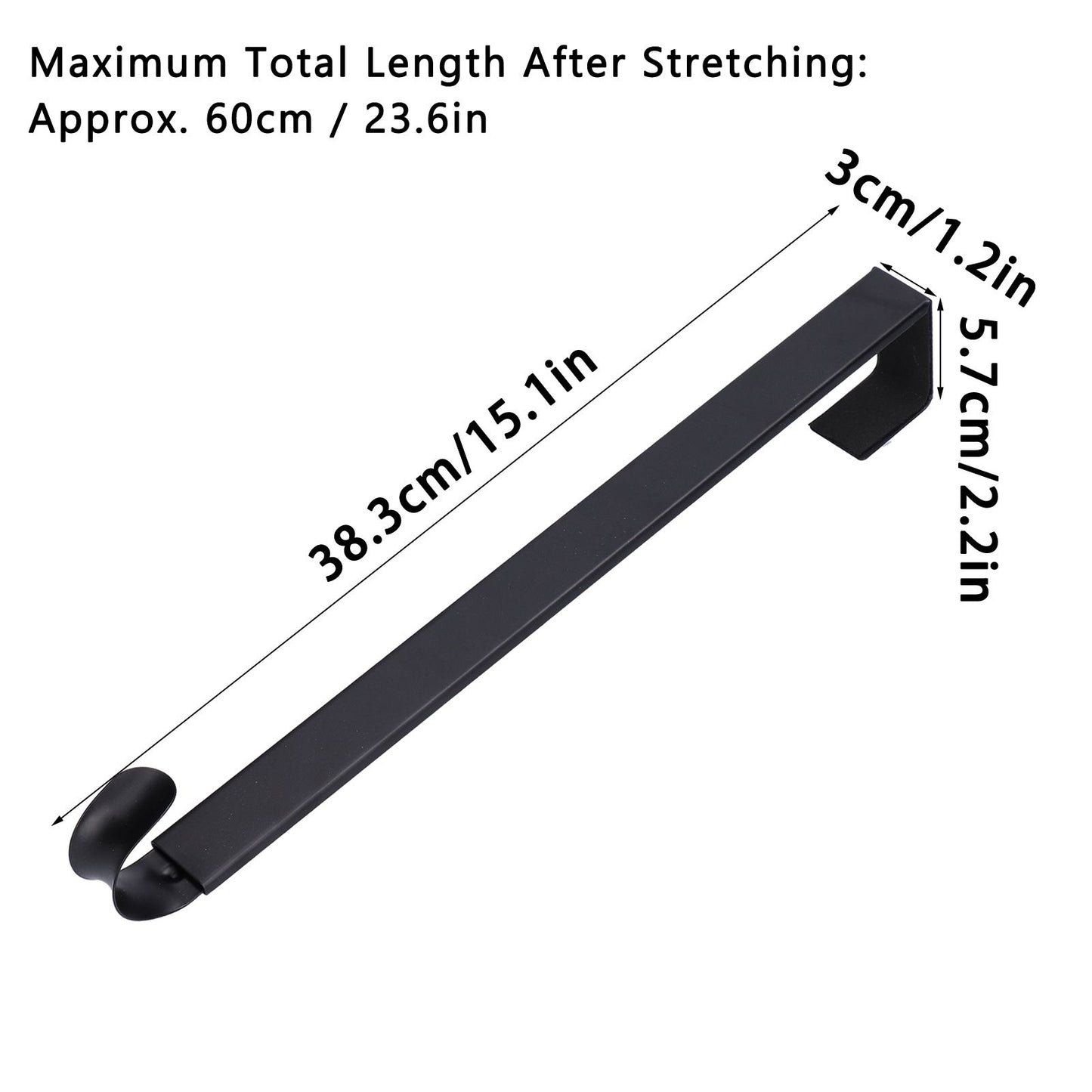 Retractable Door Wreath Hook Adjustable No Punch Door Wreath Hanger Christmas OrnamentBlack V1294-YM0523-3112210097711