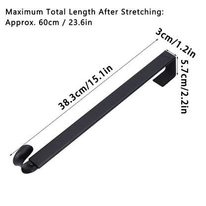 Retractable Door Wreath Hook Adjustable No Punch Door Wreath Hanger Christmas OrnamentBlack V1294-YM0523-3112210097711