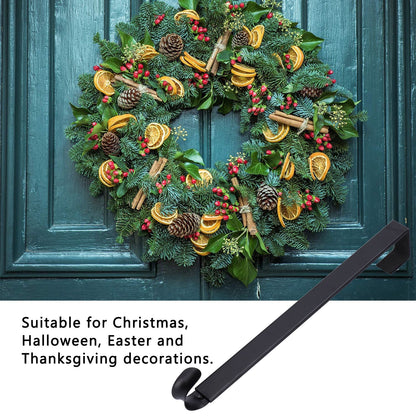 Retractable Door Wreath Hook Adjustable No Punch Door Wreath Hanger Christmas OrnamentBlack V1294-YM0523-3112210097711