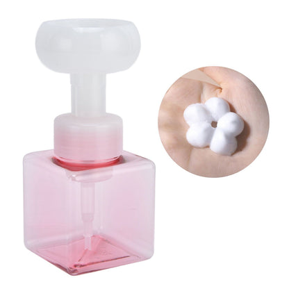 250ml Foaming Bottle PETG Plastic Flower Foam Dispenser Square Bottles for Cosmetic PackagingTransparent V1294-YM0523-3112210100012