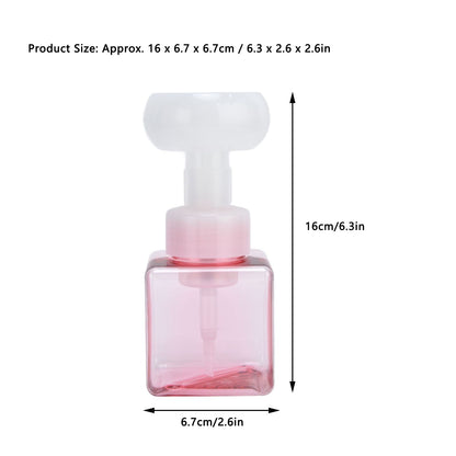 250ml Foaming Bottle PETG Plastic Flower Foam Dispenser Square Bottles for Cosmetic PackagingTransparent V1294-YM0523-3112210100012