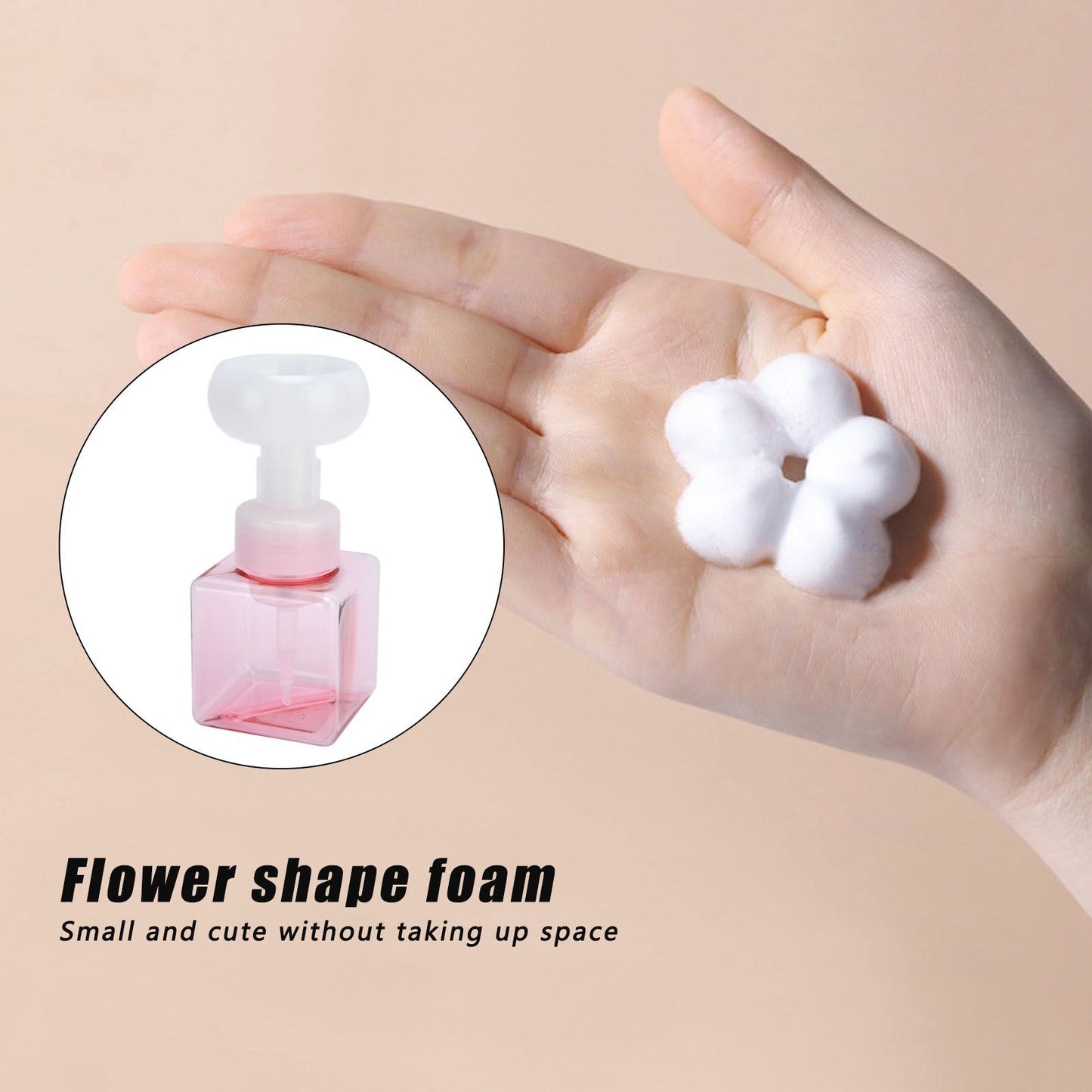 250ml Foaming Bottle PETG Plastic Flower Foam Dispenser Square Bottles for Cosmetic PackagingTransparent V1294-YM0523-3112210100012