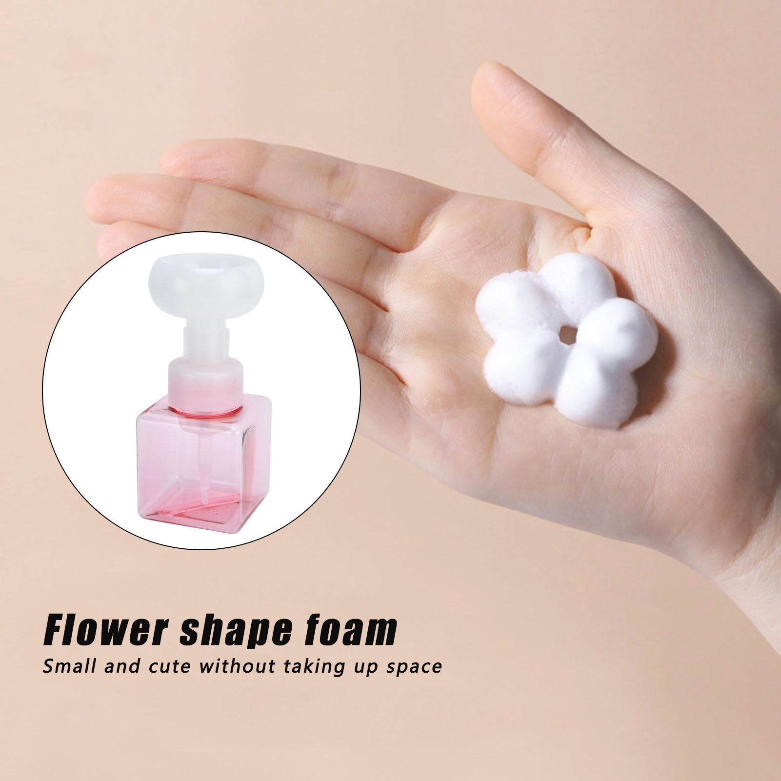 250ml Foaming Bottle PETG Plastic Flower Foam Dispenser Square Bottles for Cosmetic PackagingTransparent V1294-YM0523-3112210100012
